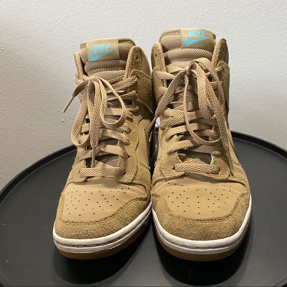 Tan Nike Dunk Sky High Wedge Sneakers